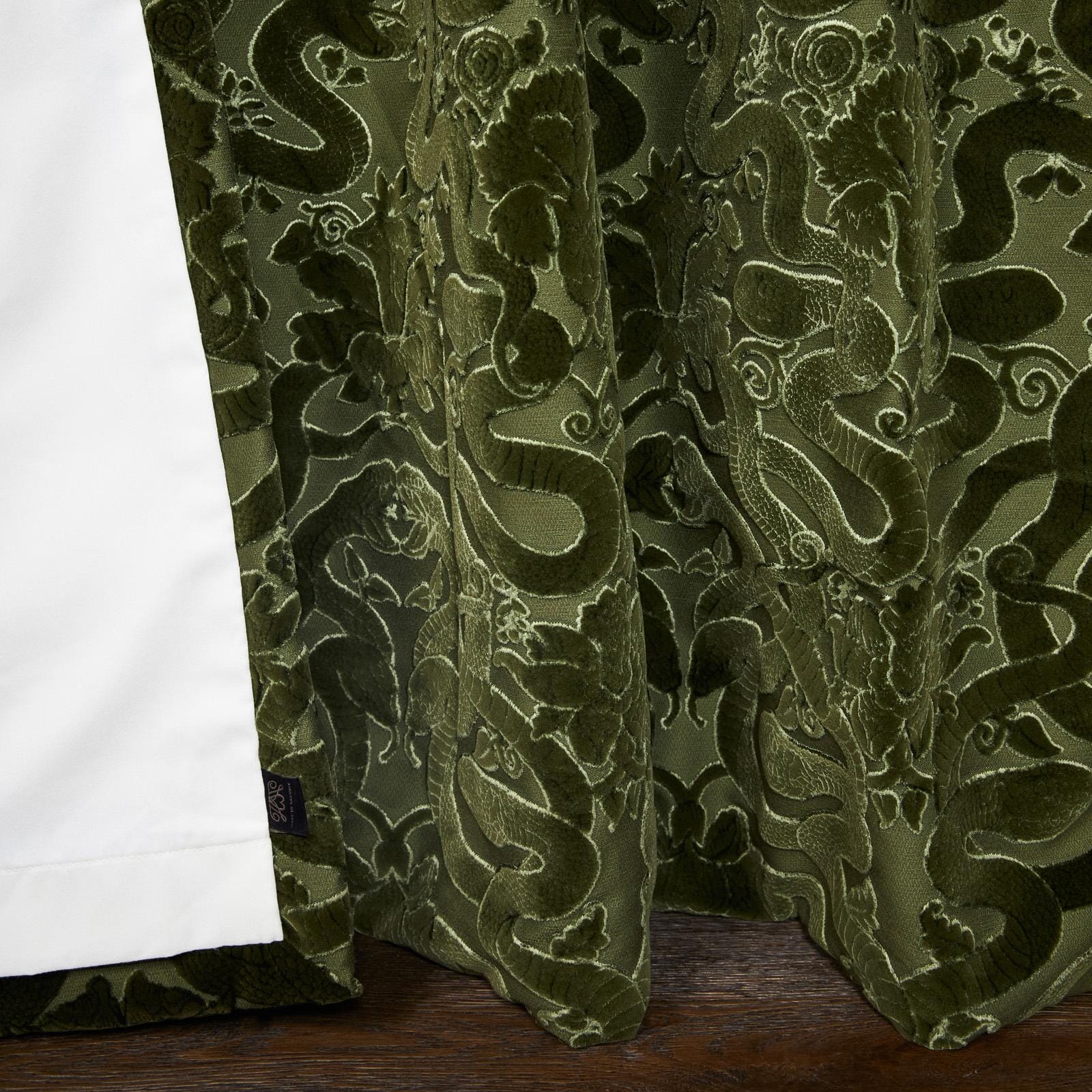 ANACONDA Velvet Curtain - Olive Green - Image 2