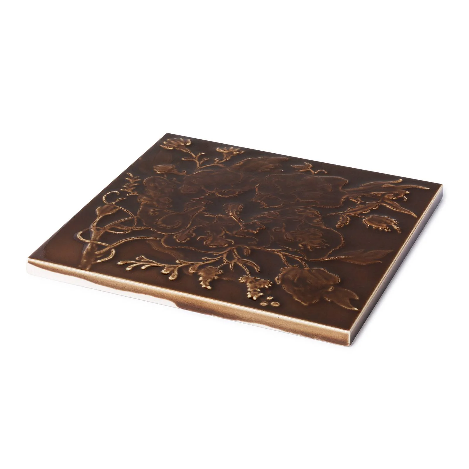 ARTEMIS HIBISCUS Relief Tile - Cocoa - Image 2