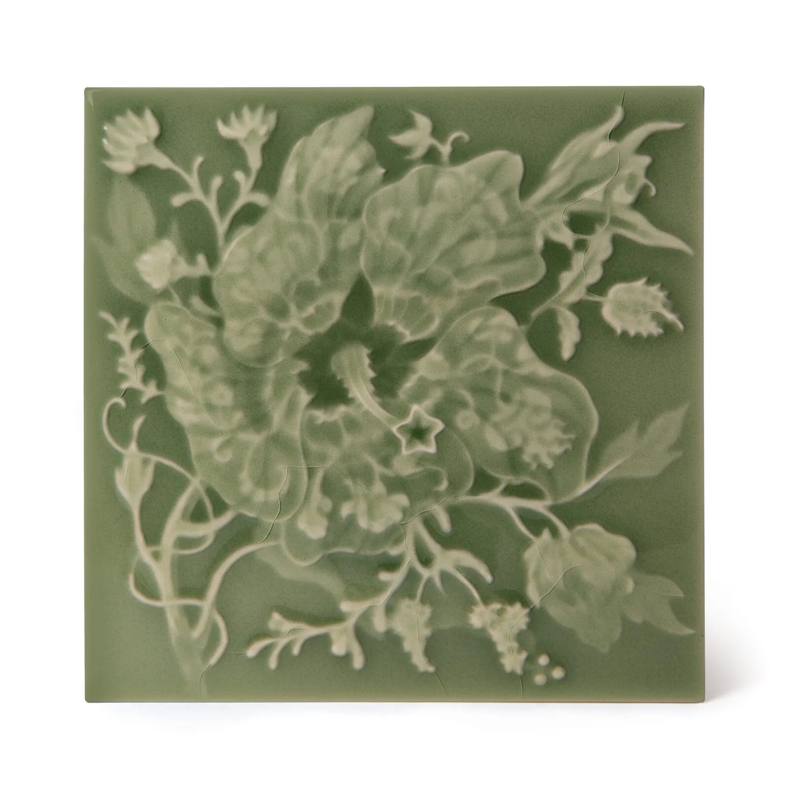ARTEMIS HIBISCUS Relief Tiles Sample - Sage