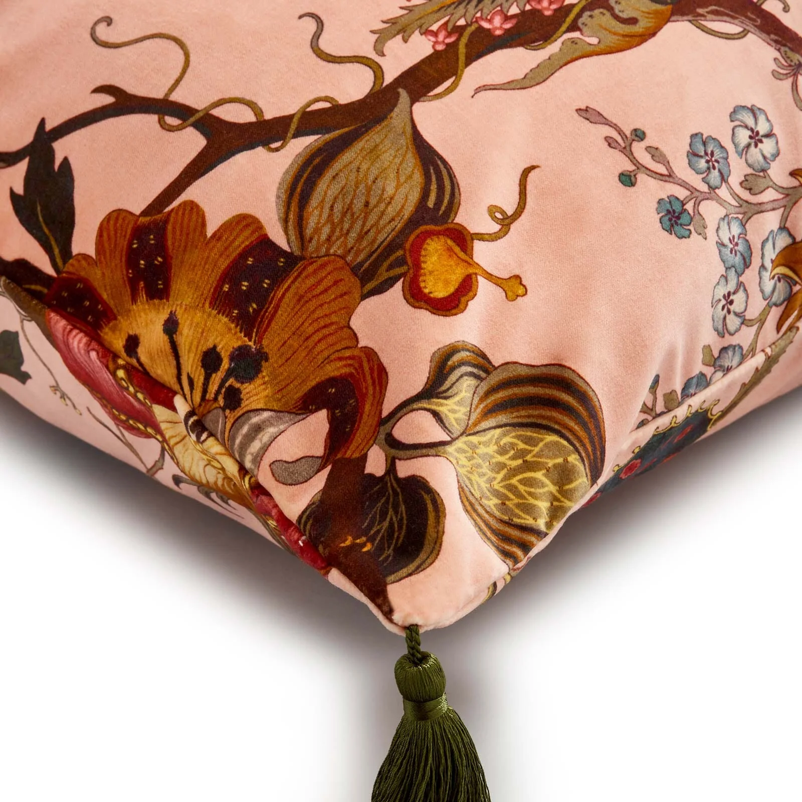 ARTEMIS Large Tassel Velvet Cushion - Blush - Image 4