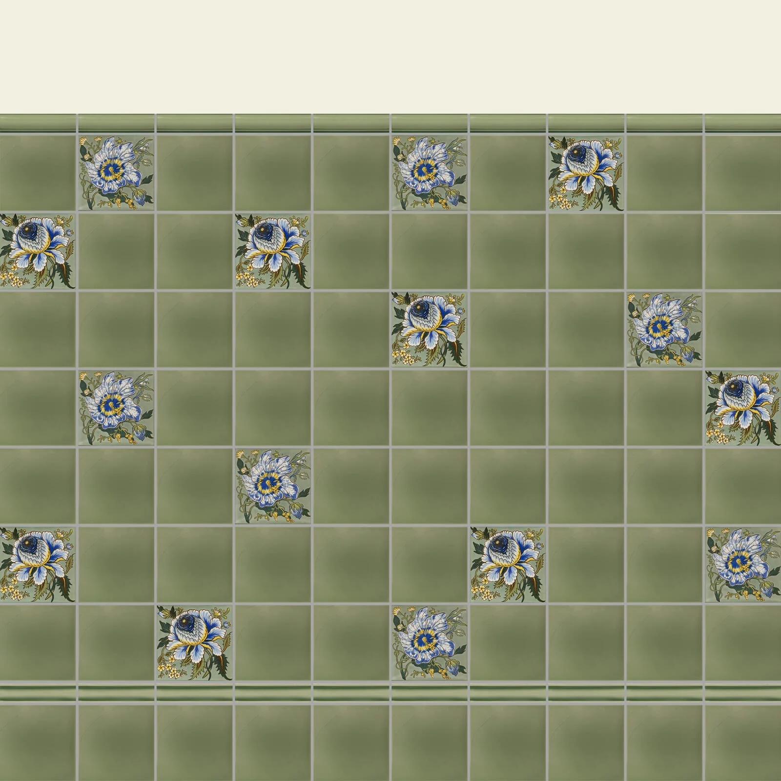 ARTEMIS ROSE Printed Tiles - Sage - Image 3