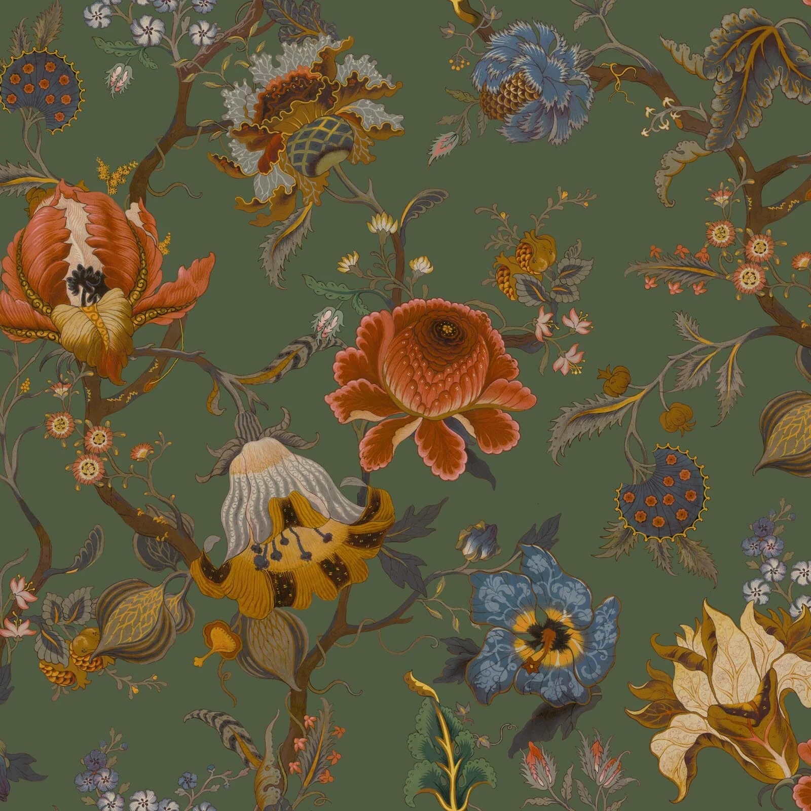 ARTEMIS Wallpaper - Moss Green Sample