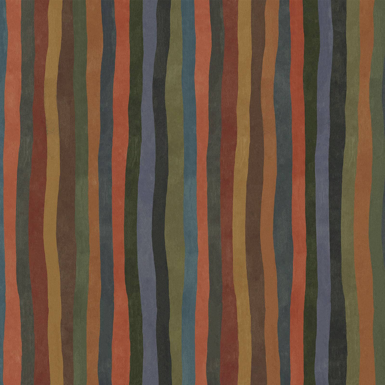 ARTIST'S STRIPE Wallpaper - Moss Green Sample