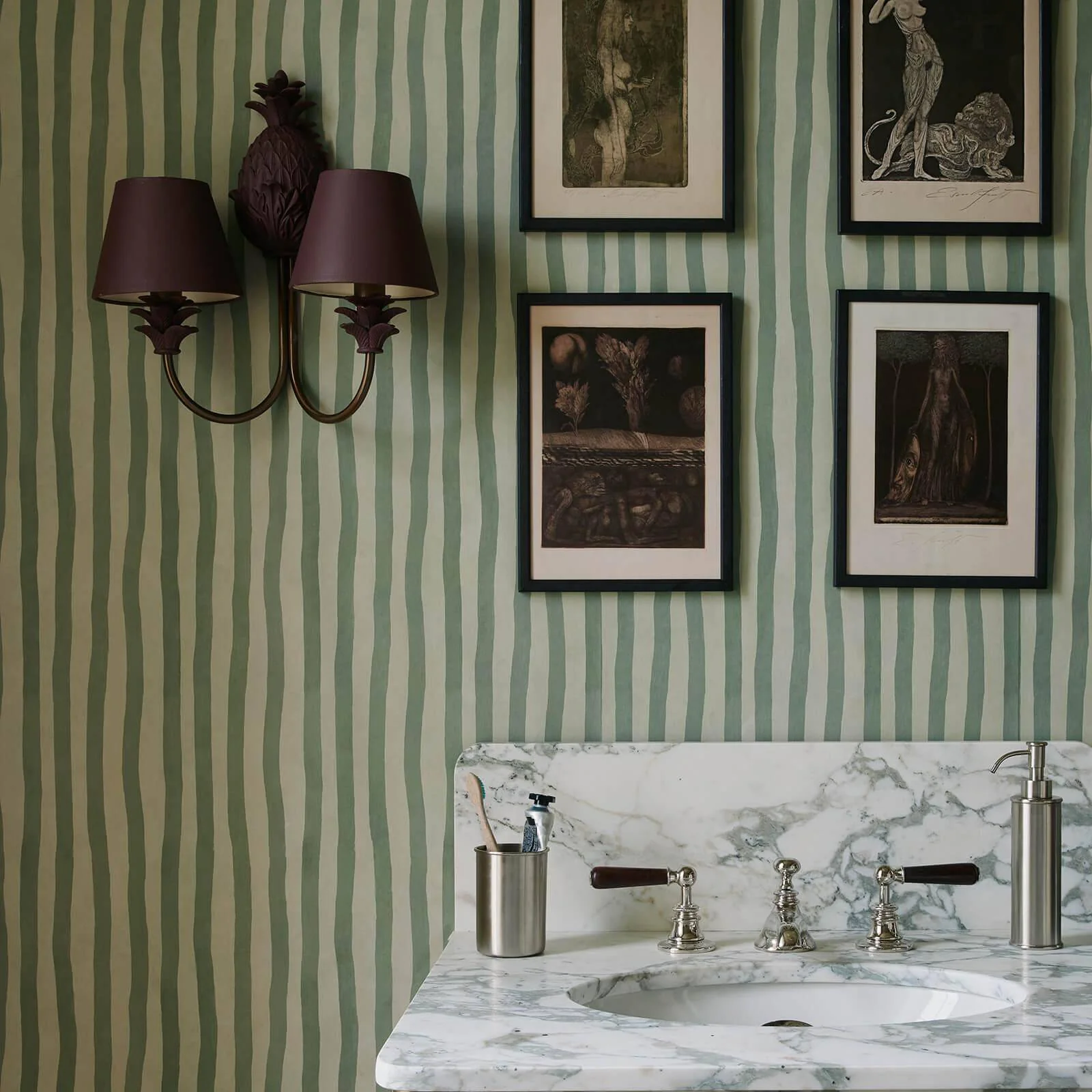 ARTIST'S STRIPE Wallpaper - Opal - Image 3