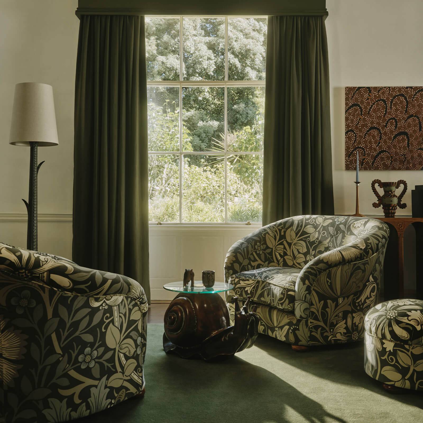 COMPTON MAGNA Velvet Vesper Bottoman - Verde - Image 2