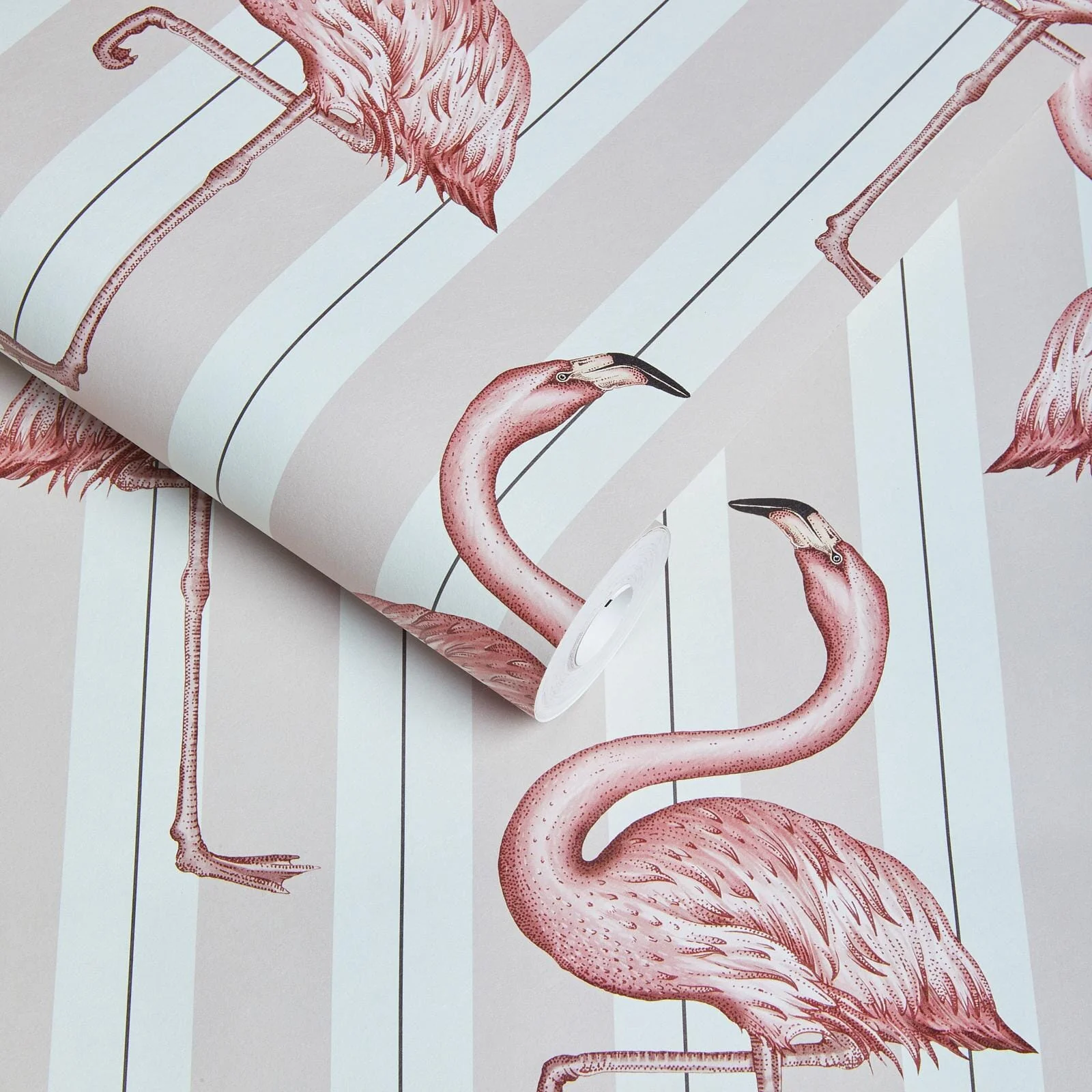 FLAMBOYANCE Wallpaper - Off White & Macaroon Pink - Image 4
