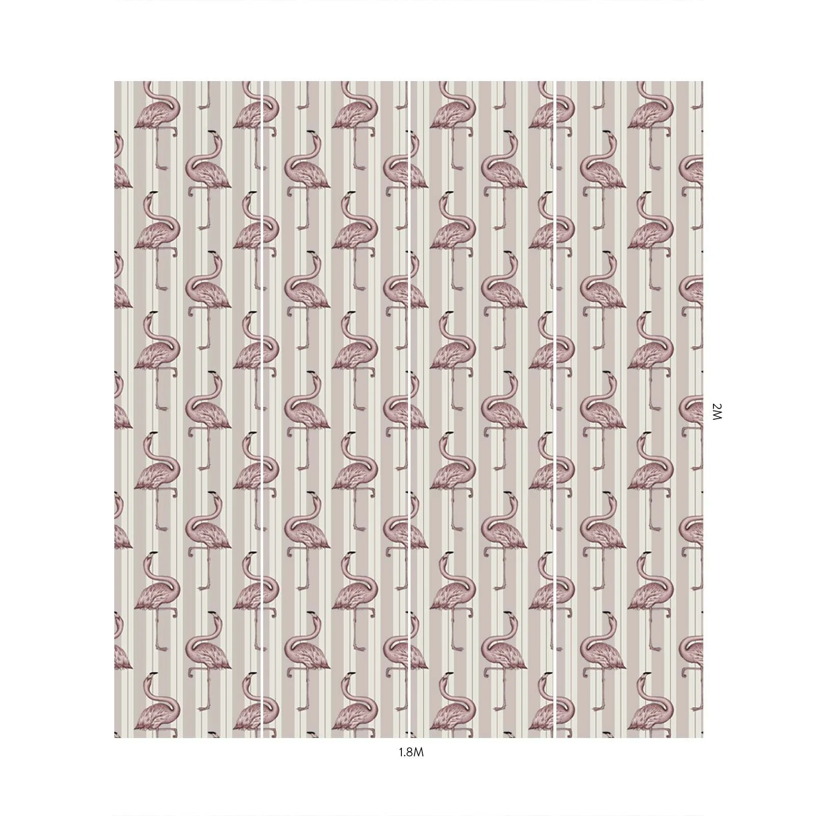 FLAMBOYANCE Wallpaper - Off White & Macaroon Pink - Image 5