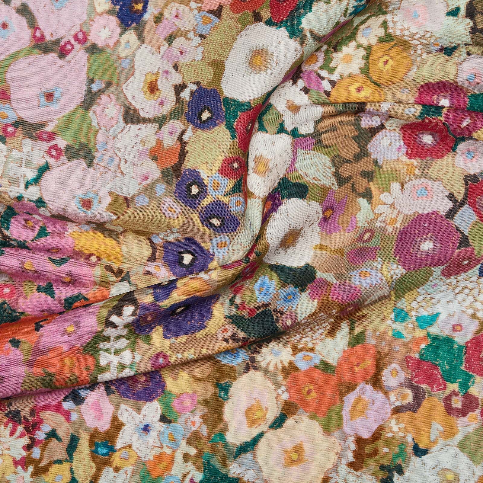 HOLLYHOCKS Cotton Linen Blind - Spring - Image 2