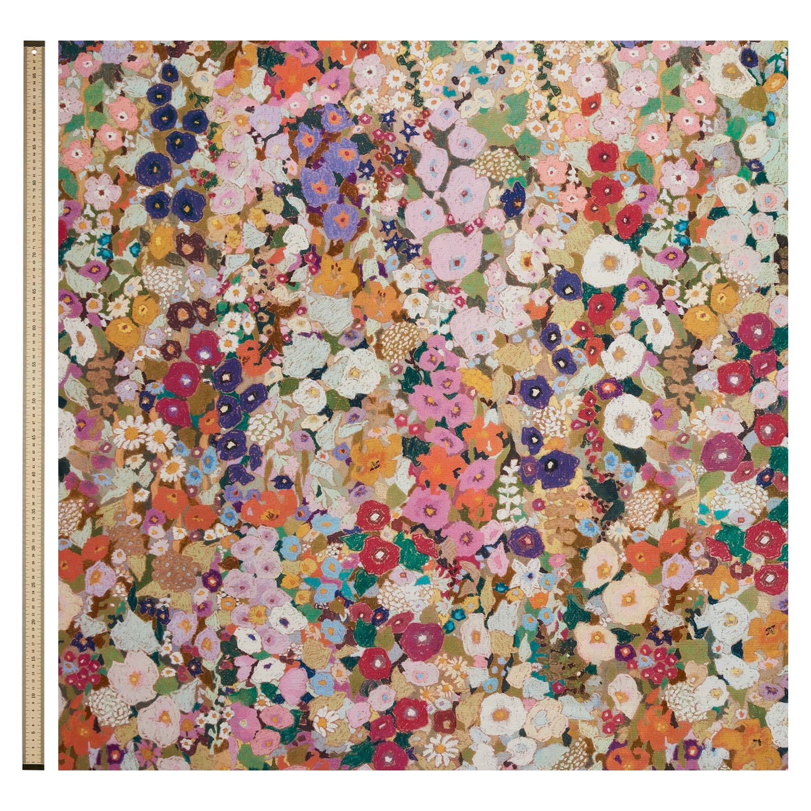HOLLYHOCKS Cotton Linen Blind - Spring - Image 3