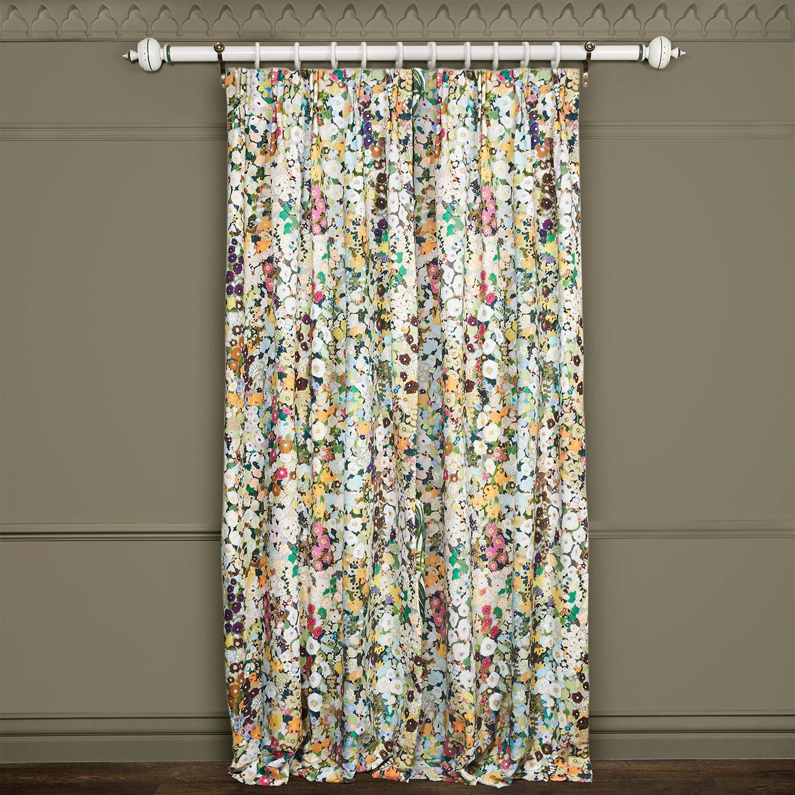 HOLLYHOCKS Cotton Linen Curtain - Summer - Image 3