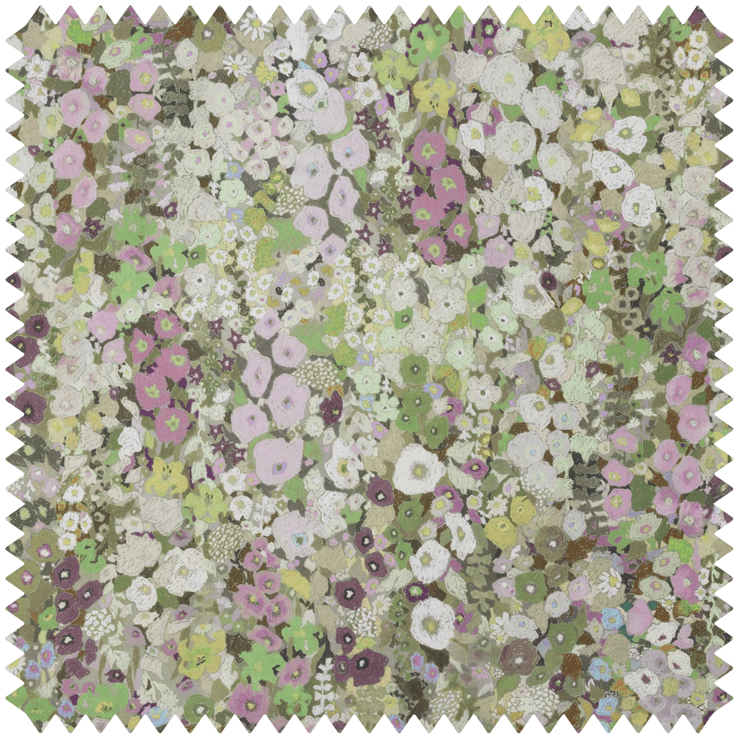 HOLLYHOCKS Cotton Linen - Meadow