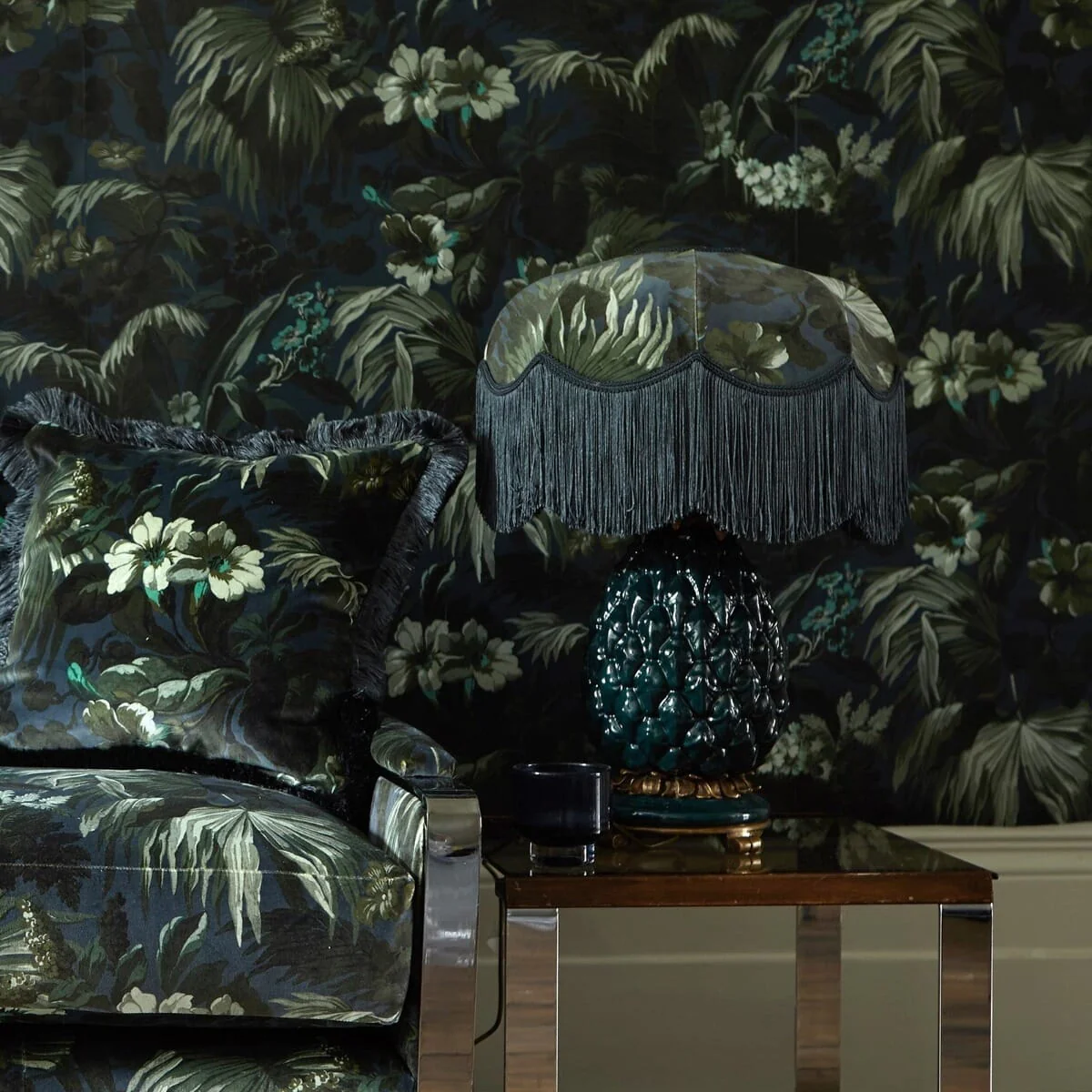 LIMERENCE Velvet Tilia Lampshade - Ink - Image 3