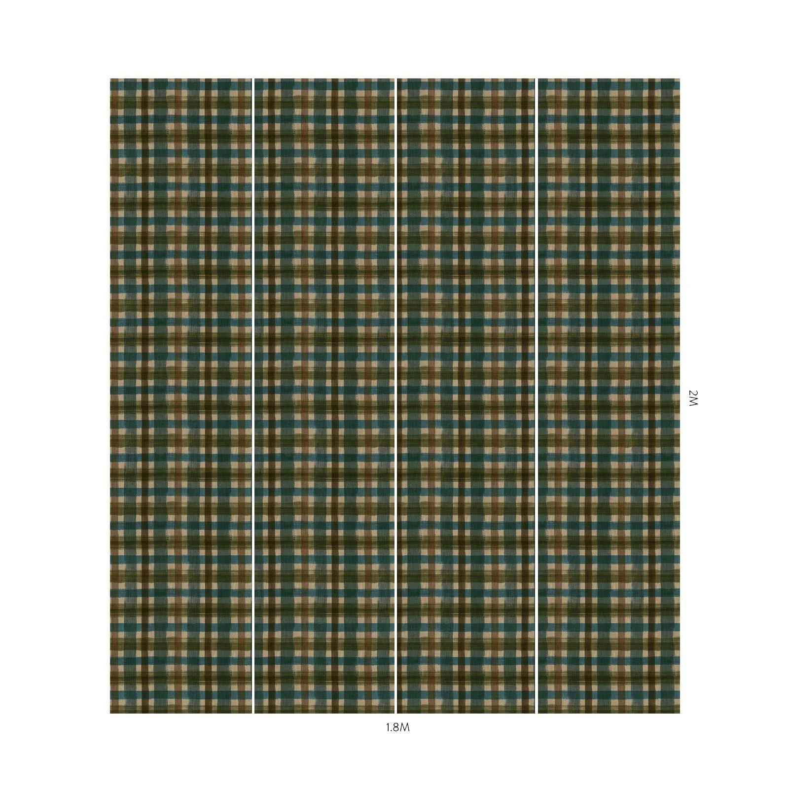 LONDON FIELDS CHECK Wallpaper - Cerulean - Image 4