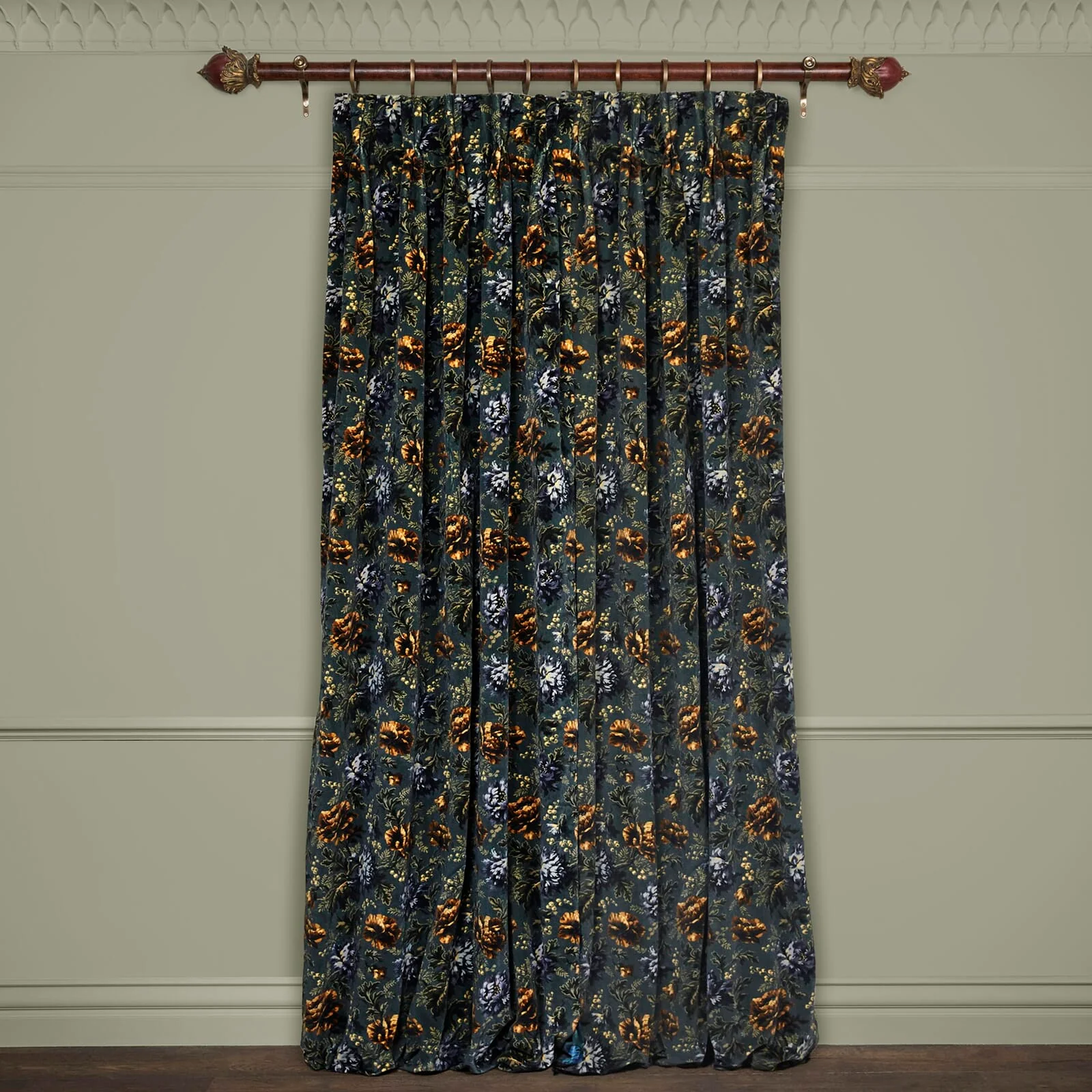 OPIA Velvet Curtain - Petrol - Image 3