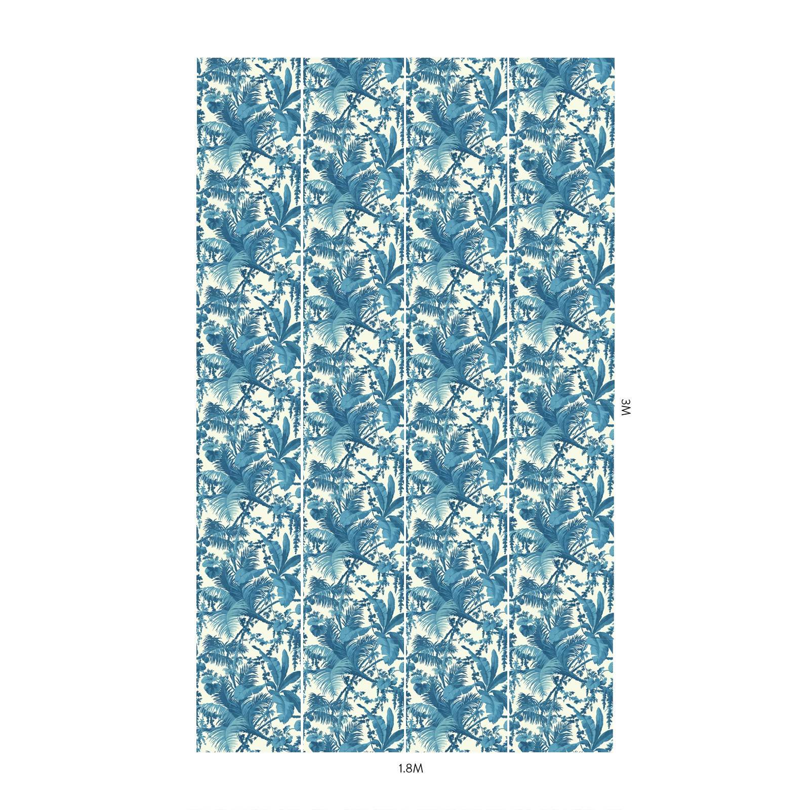 PAMPAS Wallpaper - Off White & Cerulean - Image 6