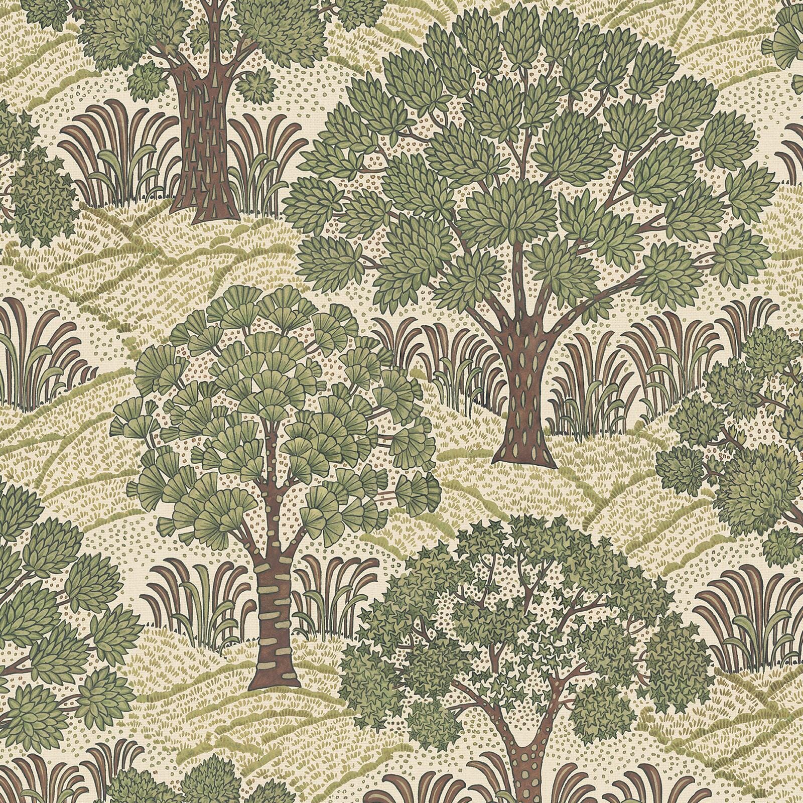 TREES PLEASE Wallpaper Sample - Ecru