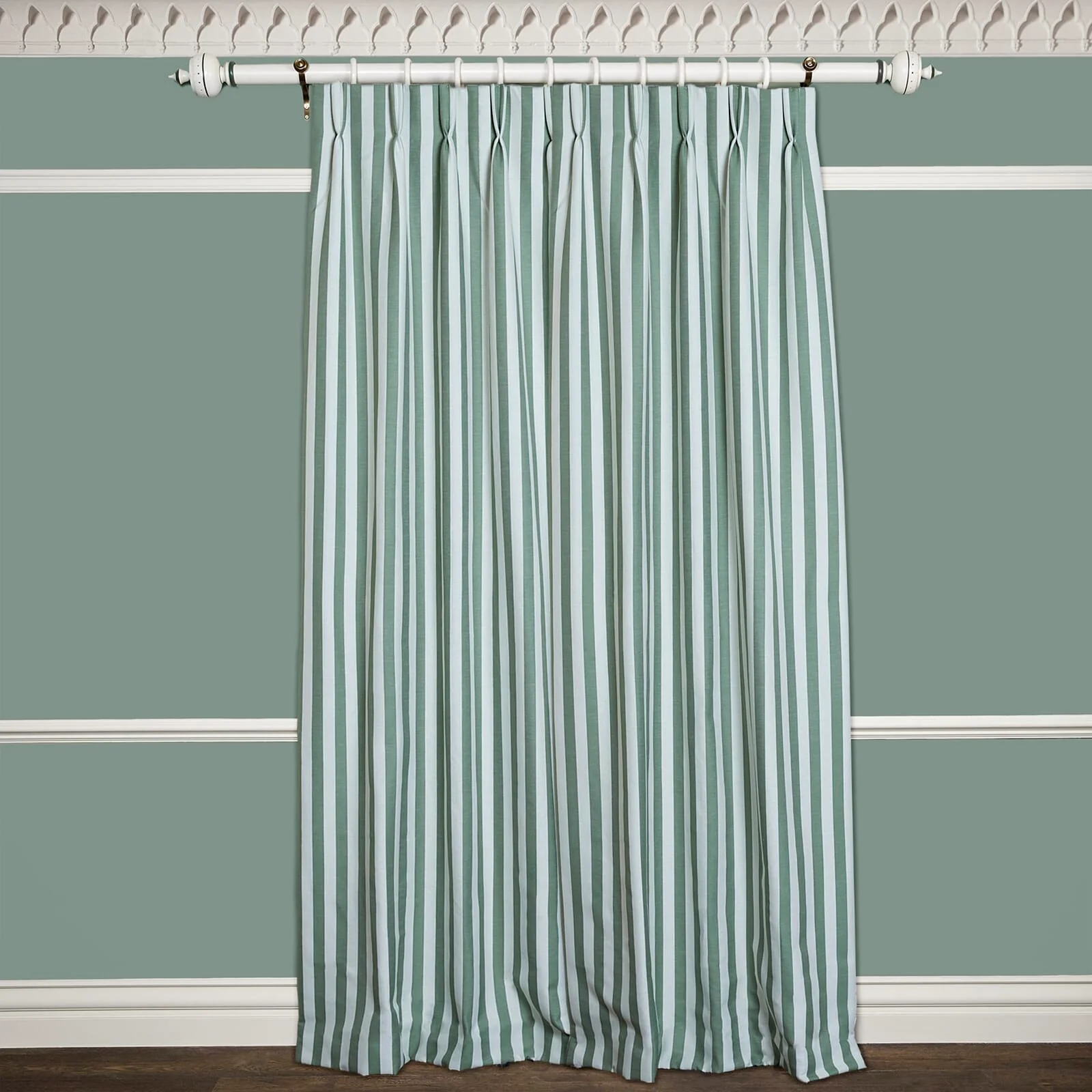 TREMATON STRIPE Jacquard Curtain - Verdigris - Image 3