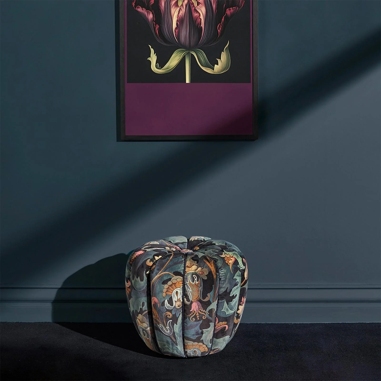 VESPERTINE Velvet Clovis Footstool - Apatite - Image 2
