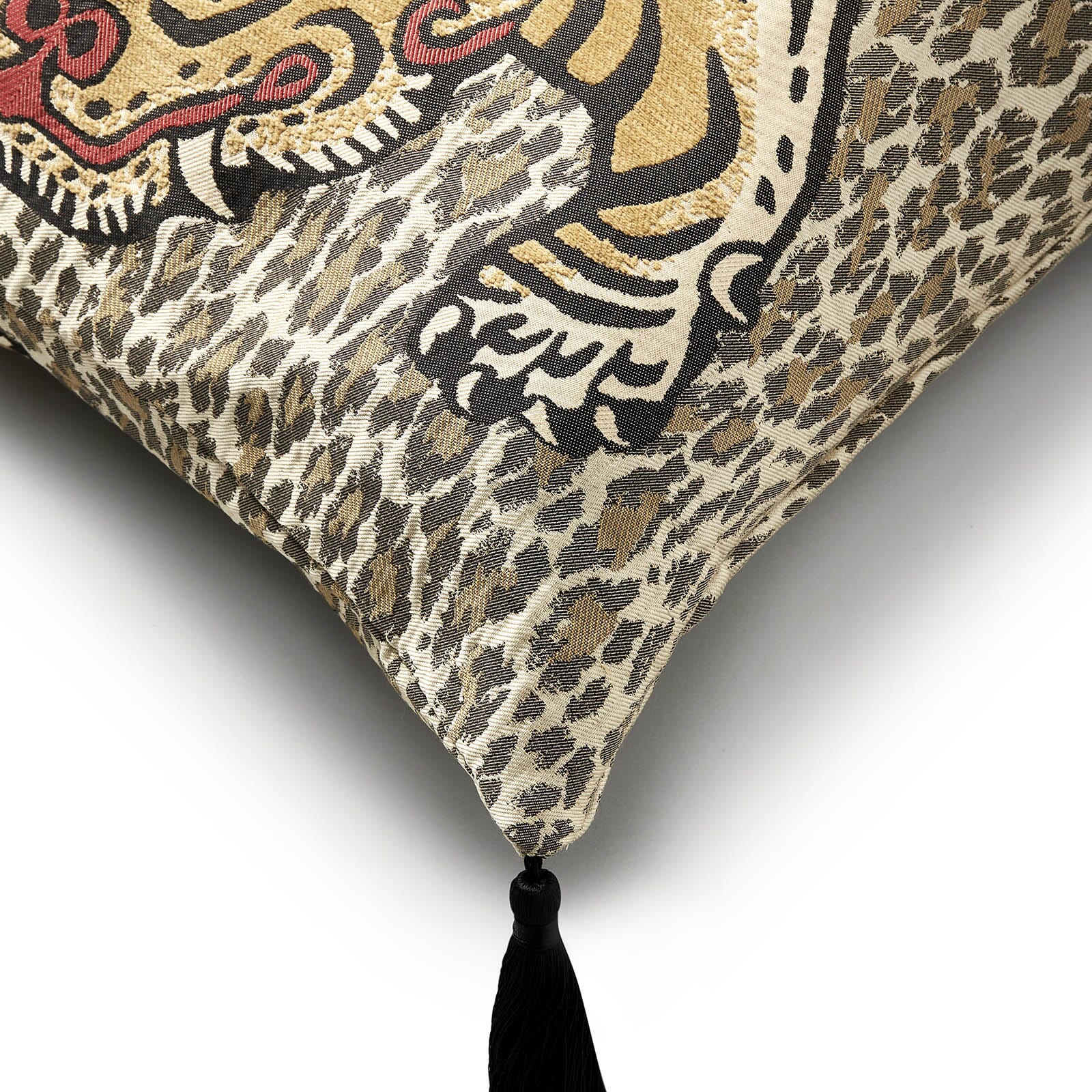 WILD SABER Large Tassel Jacquard Cushion - Butterscotch - Image 4